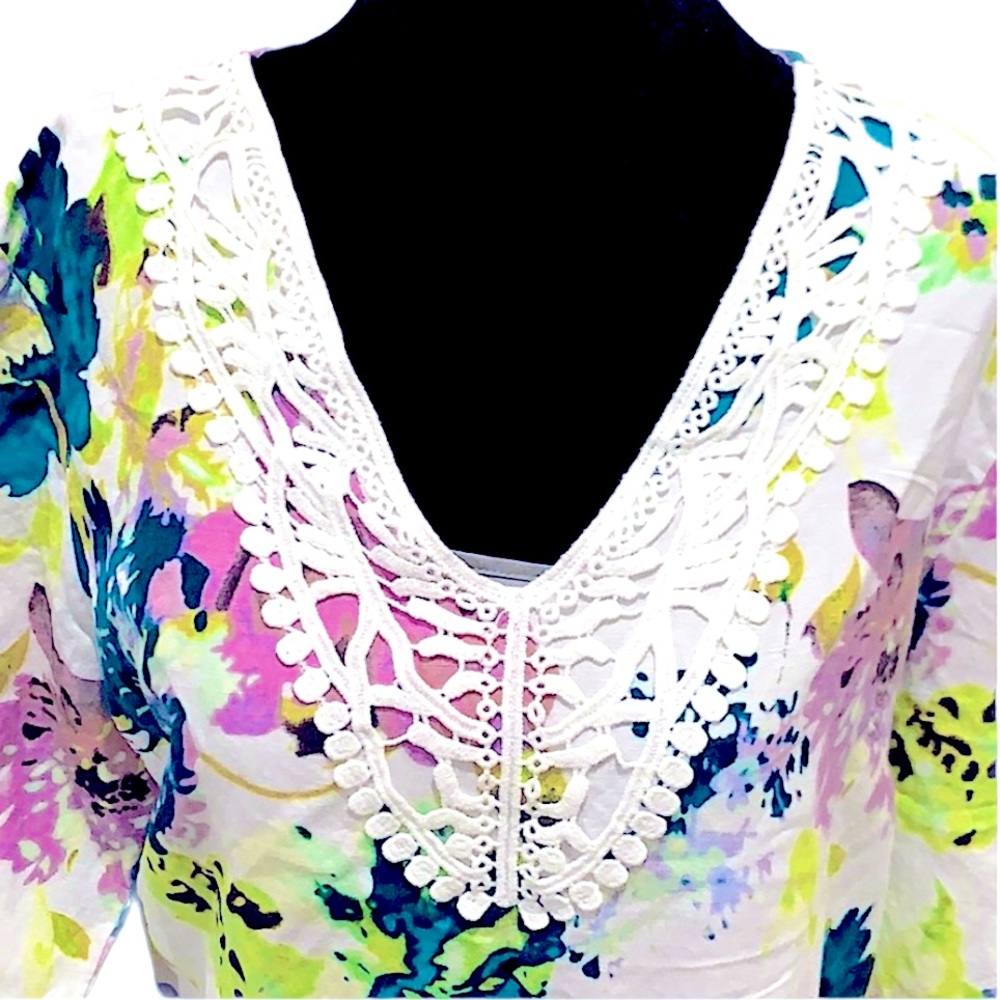 Premise floral linen Tunic - Picture 4 of 5